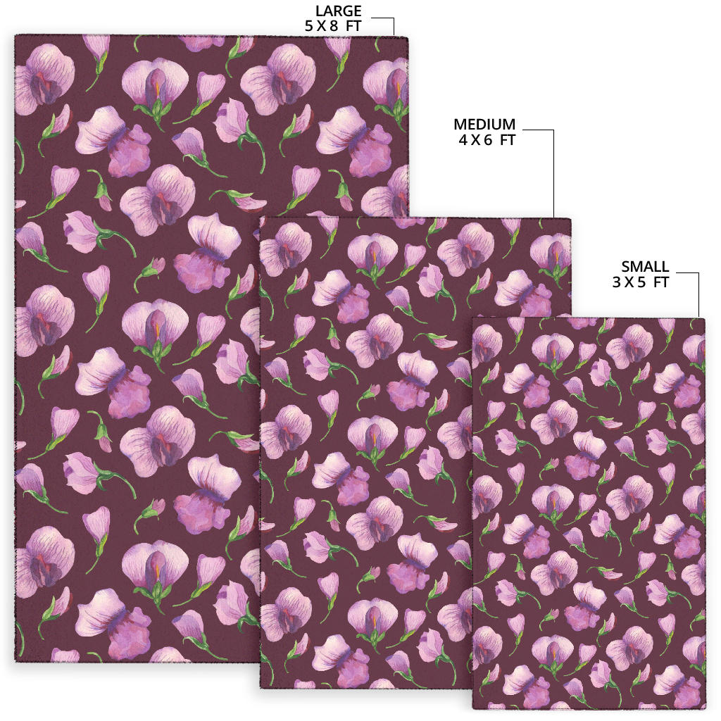 Peony Pattern Print Design PE010 Area Rugs