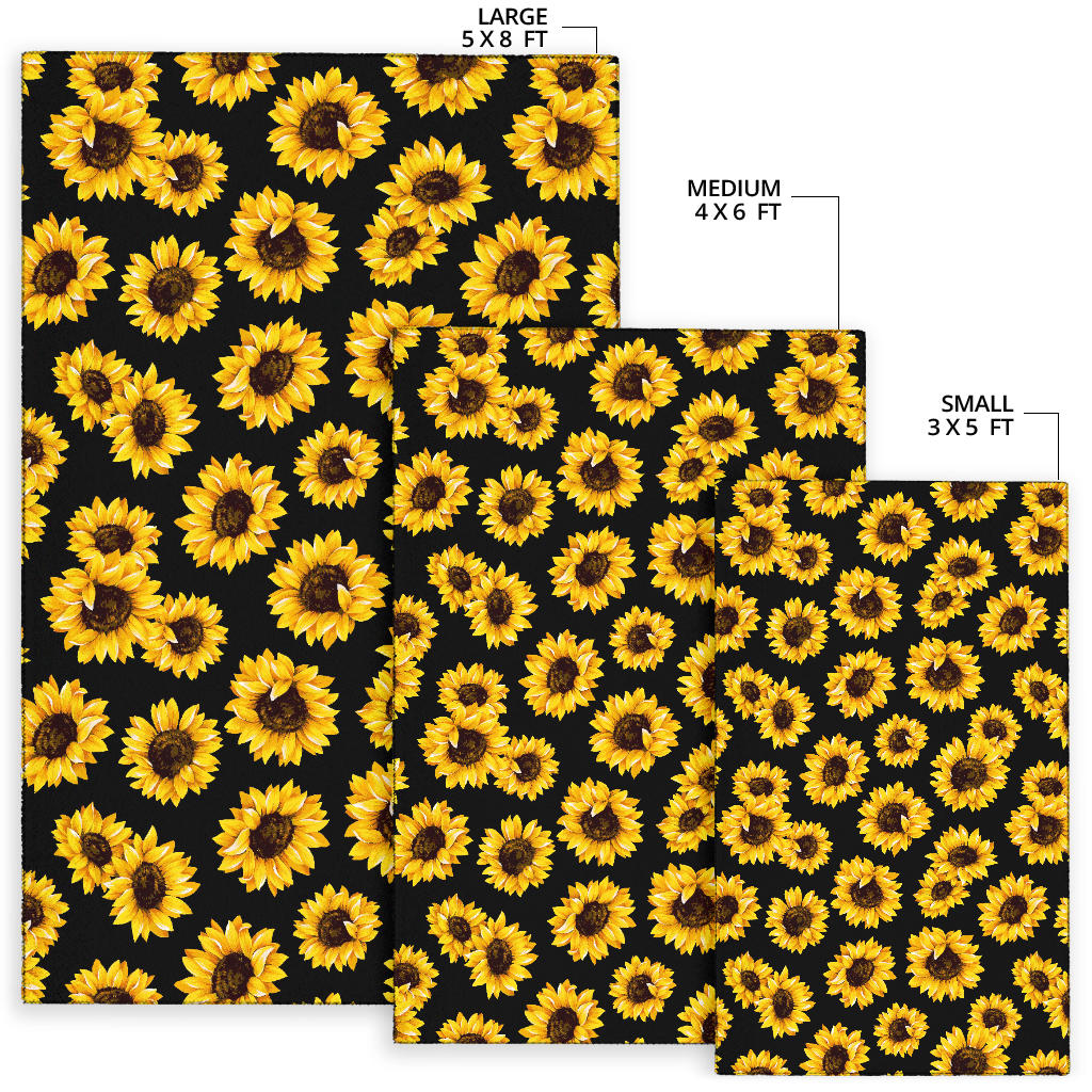 Sunflower Pattern Print Design SF05 Area Rugs