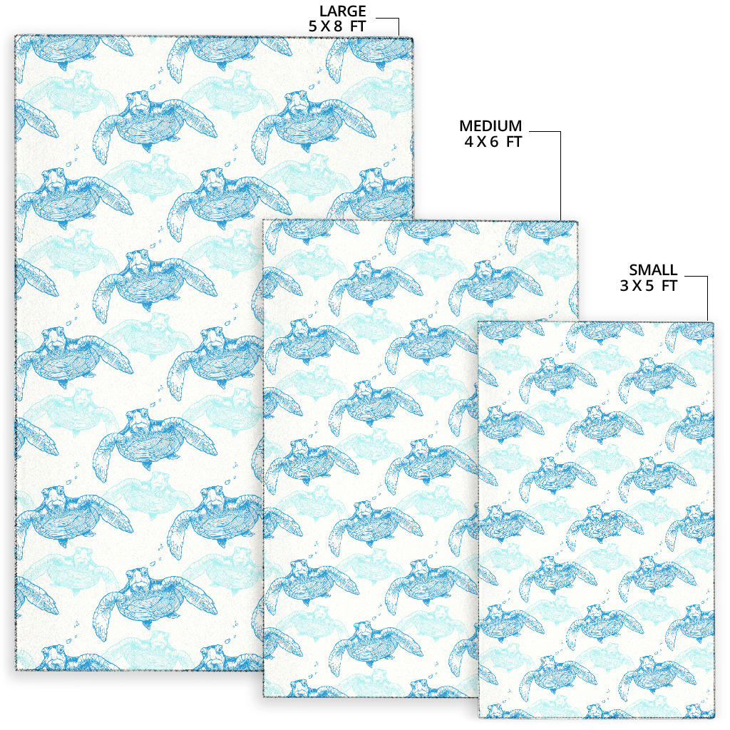 Sea Turtle Pattern Print Design T01 Area Rugs