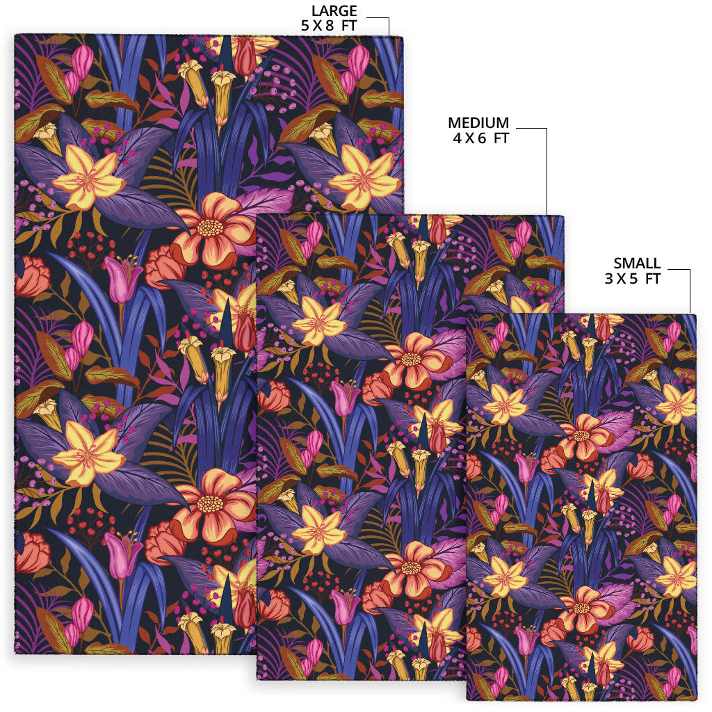 Lily Pattern Print Design LY016 Area Rugs