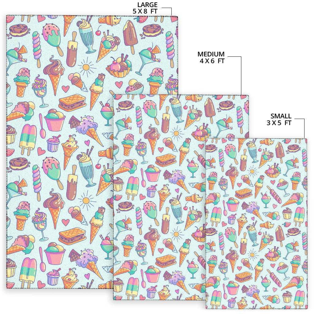 Ice Cream Pattern Print Design IC02 Area Rugs