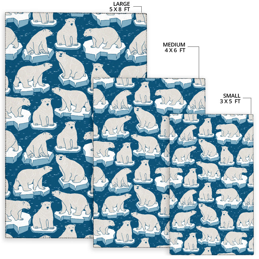 Polar Bear Pattern Print Design PB03 Area Rugs