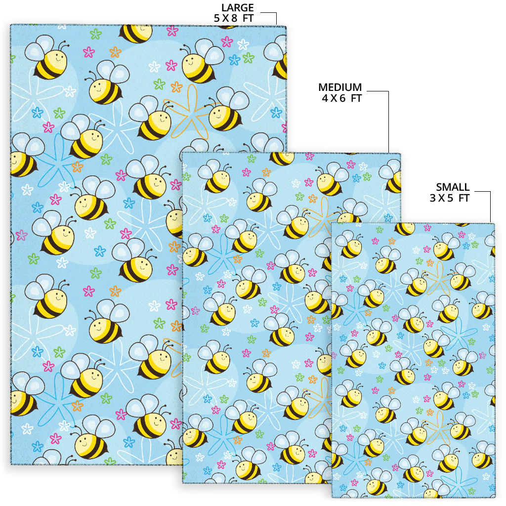 Bee Pattern Print Design BEE03 Area Rugs