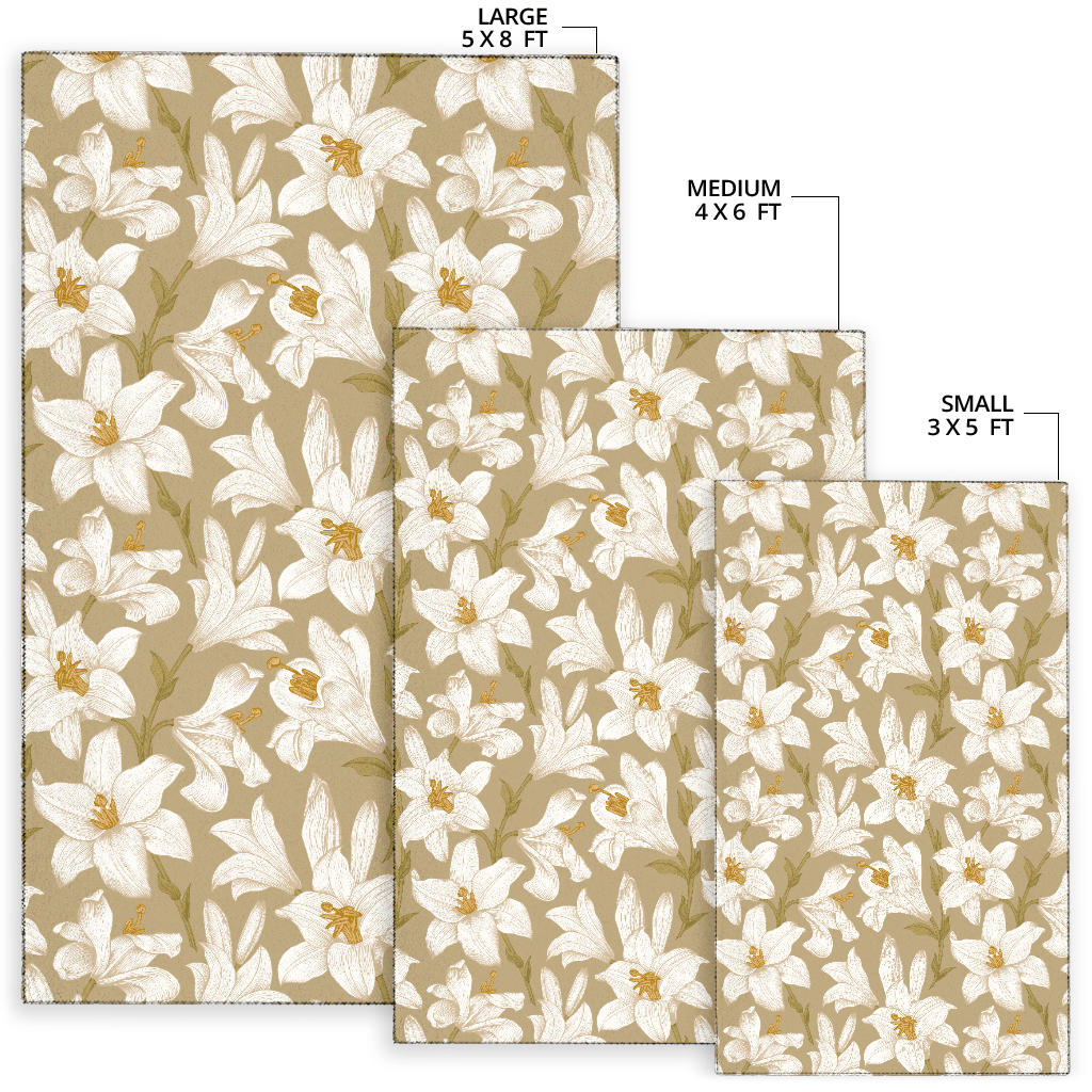Lily Pattern Print Design LY07 Area Rugs