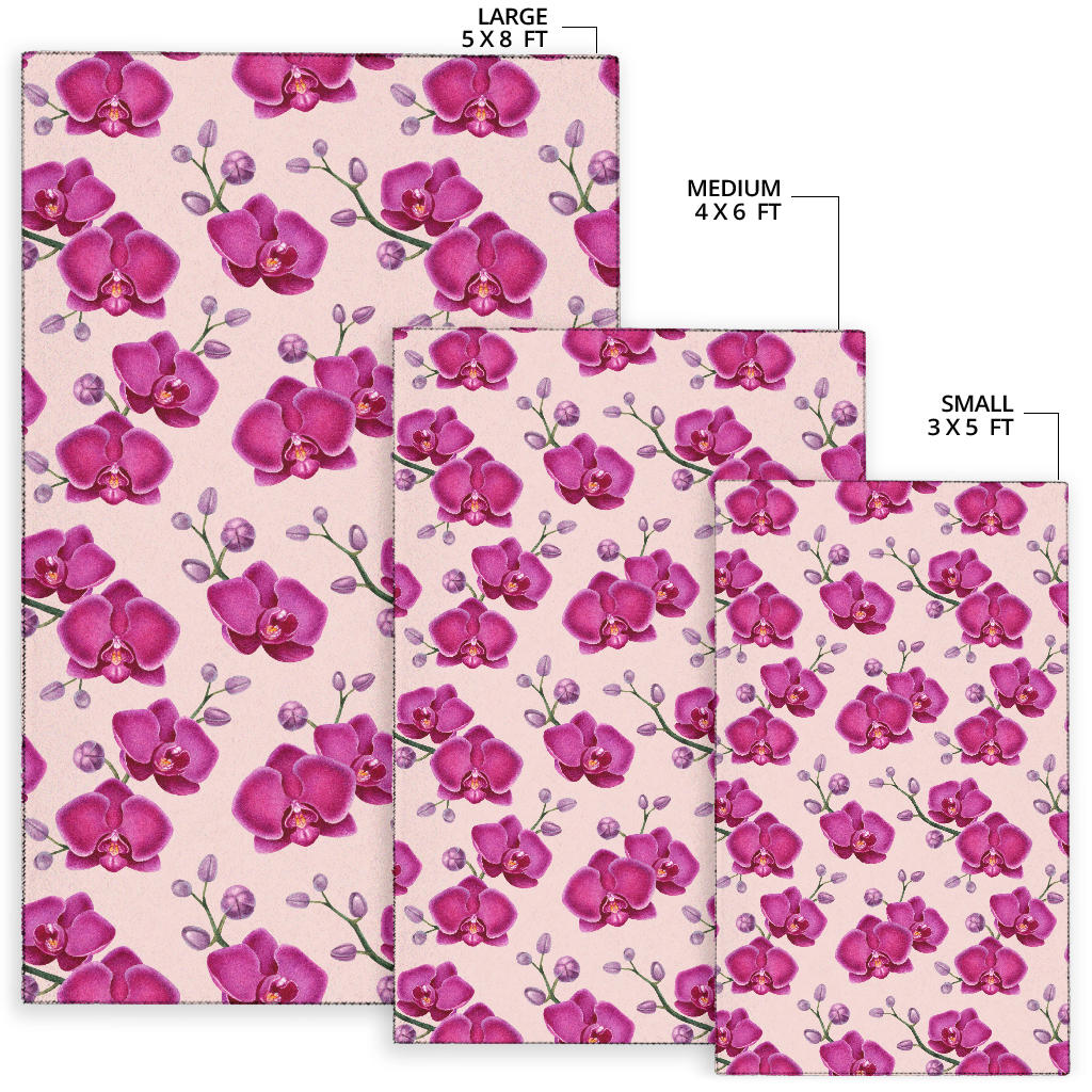 Orchid Purple Pattern Print Design OR04 Area Rugs