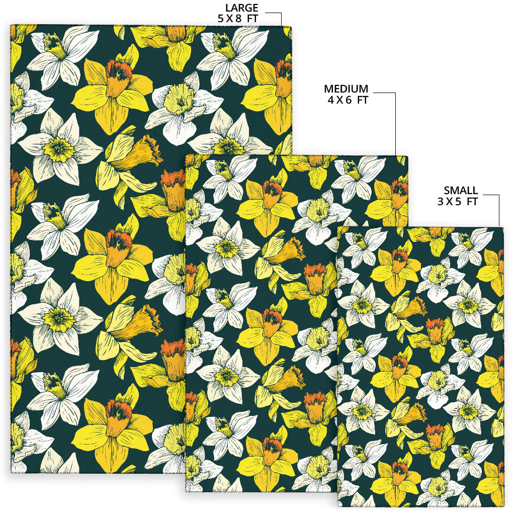Daffodils Pattern Print Design DF02 Area Rugs