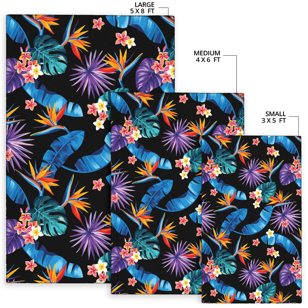 Tropical Flower Pattern Print Design TF018 Area Rugs