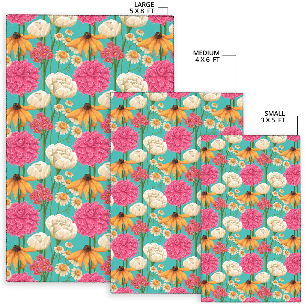 Summer Floral Pattern Print Design SF07 Area Rugs