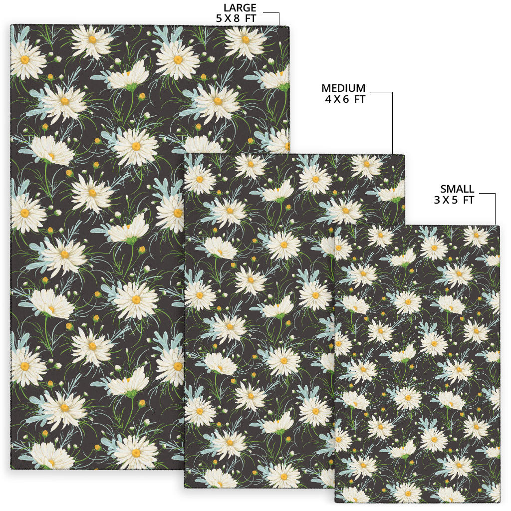Daisy Pattern Print Design DS08 Area Rugs
