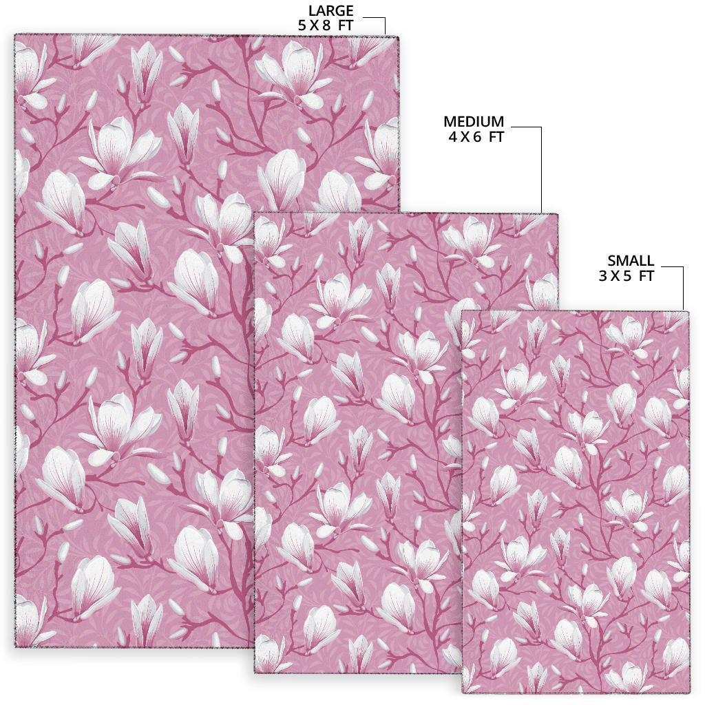 Magnolia Pattern Print Design MAG05 Area Rugs