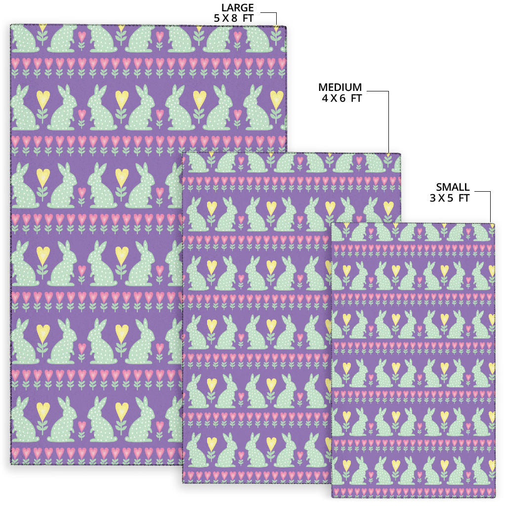 Rabbit Pattern Print Design RB01 Area Rugs