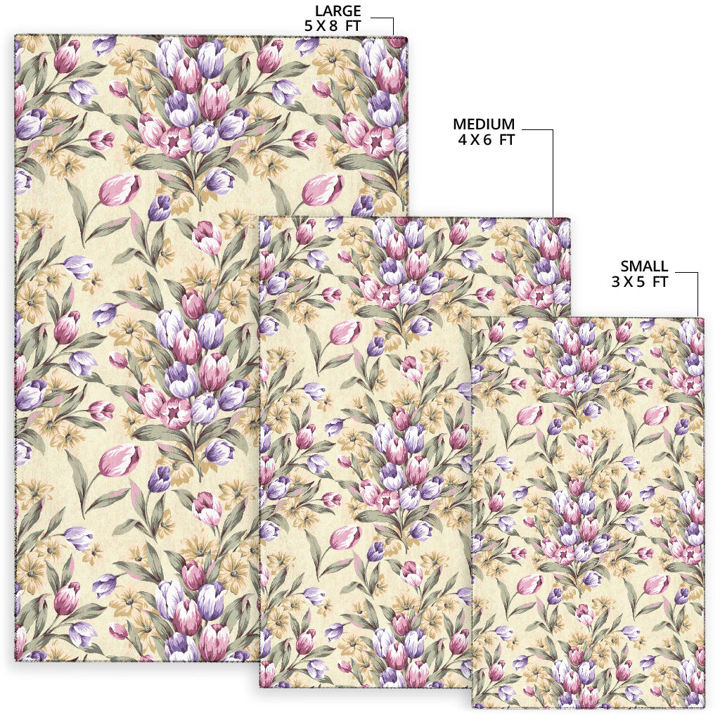 Tulip Pattern Print Design TP04 Area Rugs