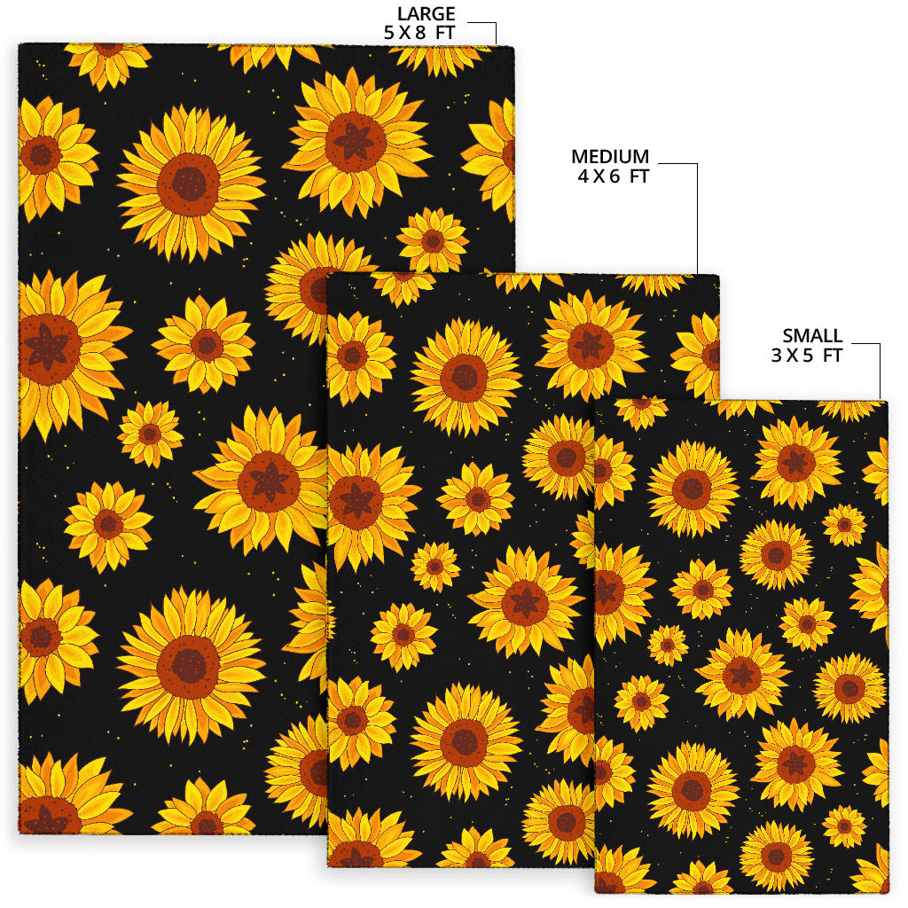 Sunflower Pattern Print Design SF09 Area Rugs