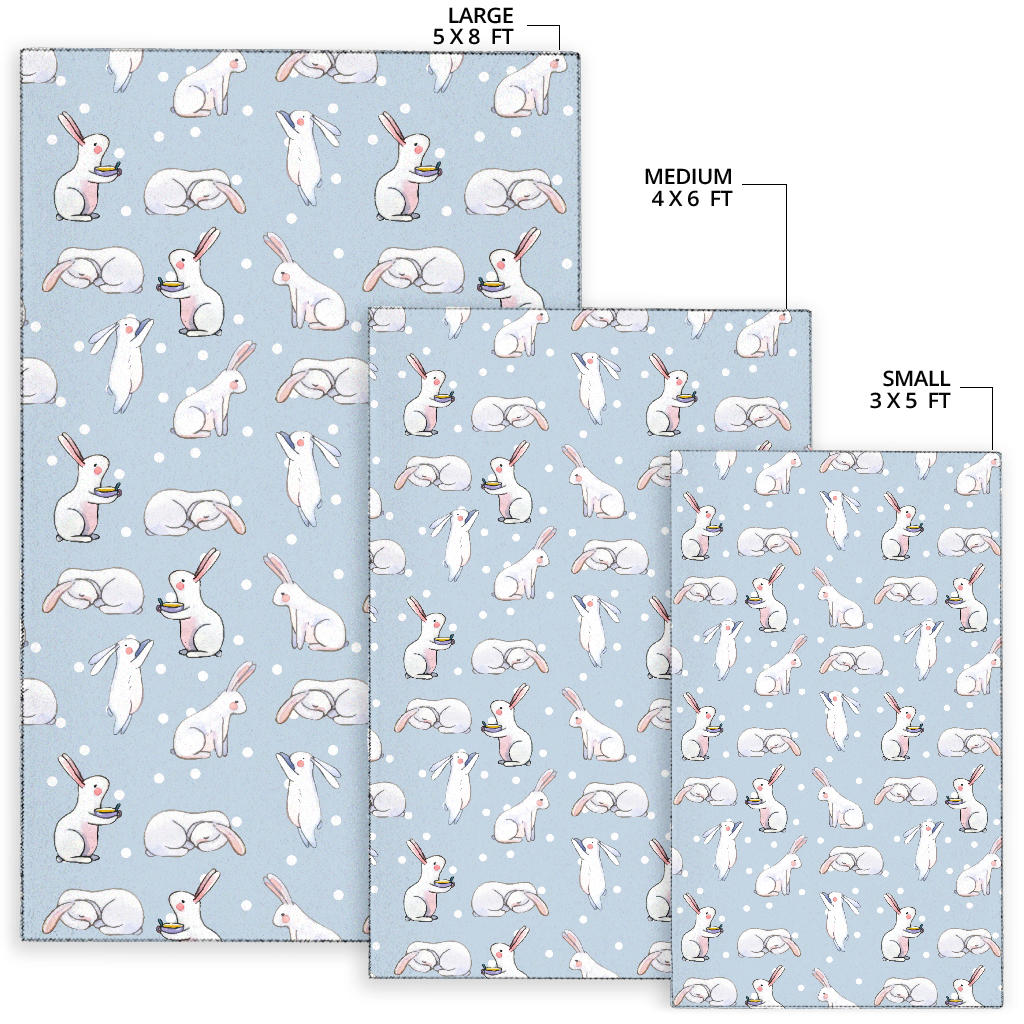 Rabbit Pattern Print Design RB06 Area Rugs
