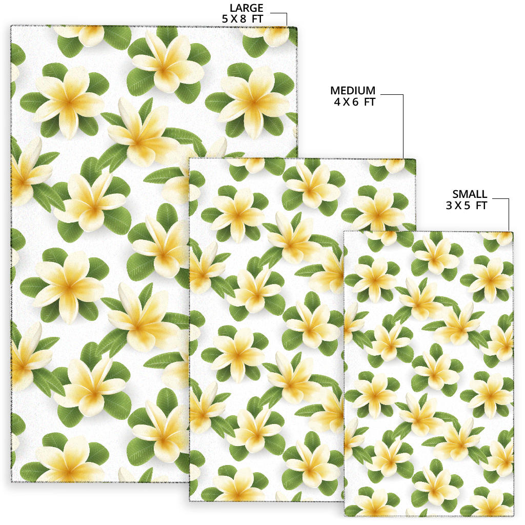 Yellow Plumeria Pattern Print Design PM012 Area Rugs