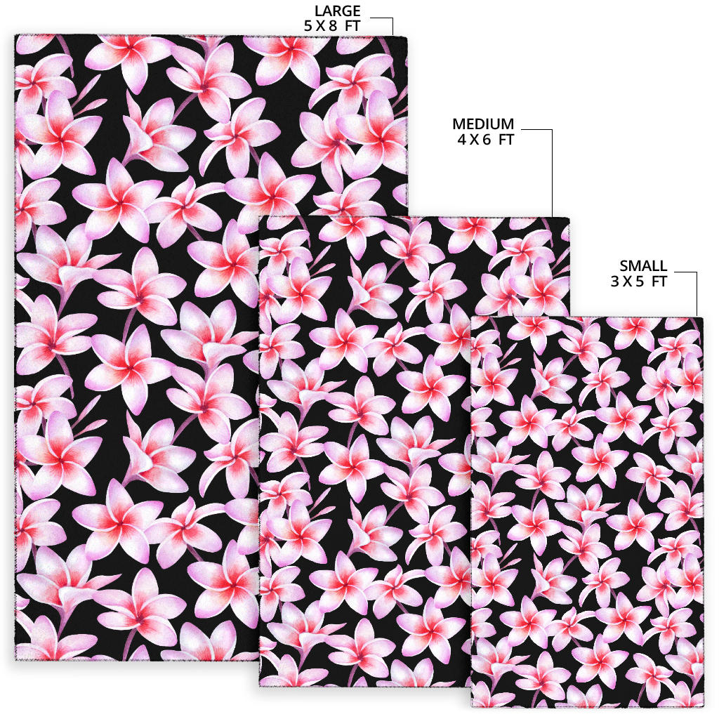 Pink Plumeria Pattern Print Design PM09 Area Rugs