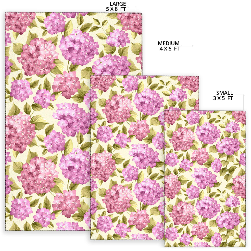 Hydrangea Pattern Print Design HD05 Area Rugs