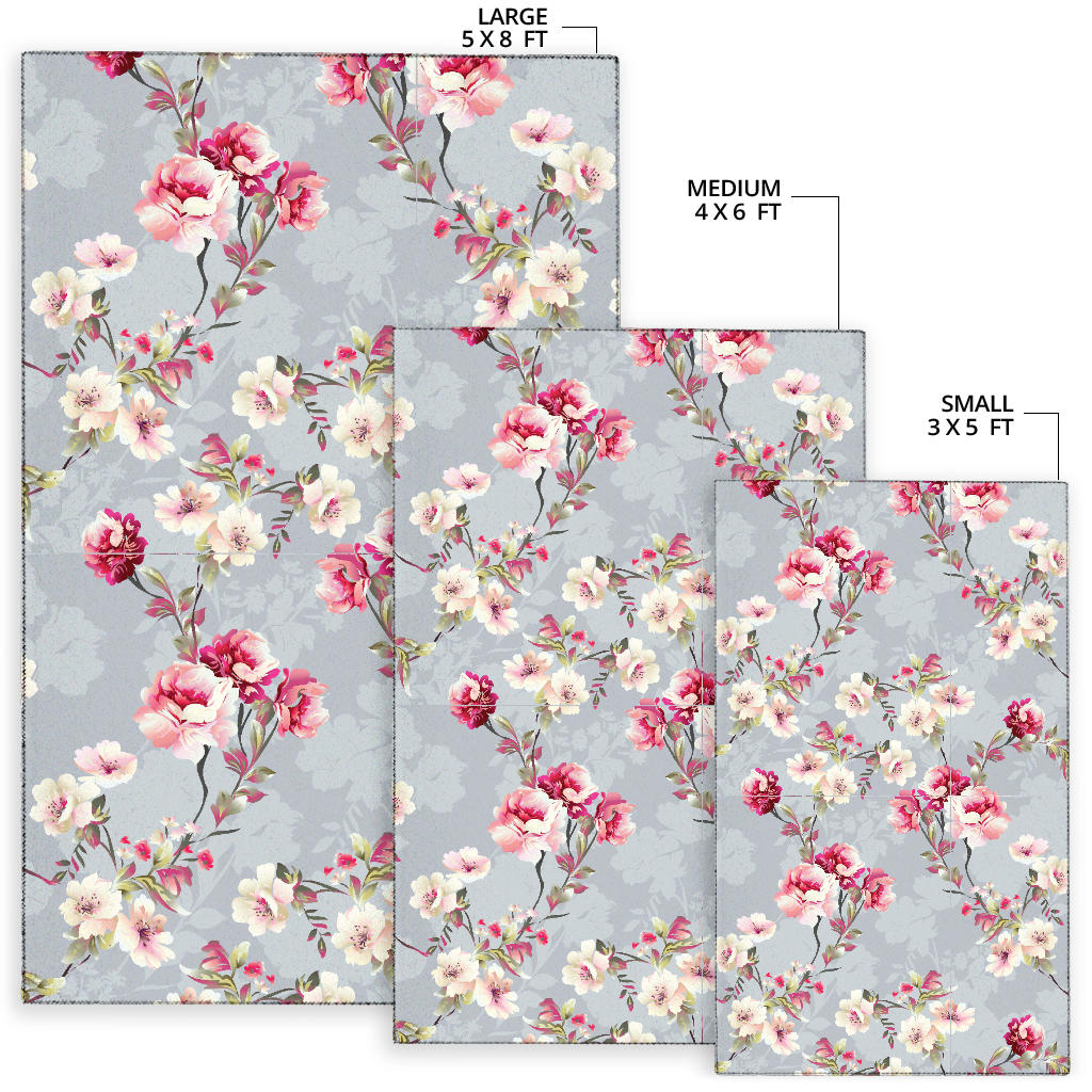 Summer Floral Pattern Print Design SF02 Area Rugs
