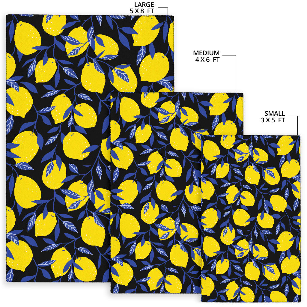 Lemon Pattern Print Design LM01 Area Rugs