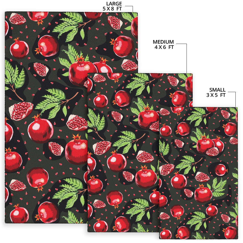 Pomegranate Pattern Print Design PG06 Area Rugs