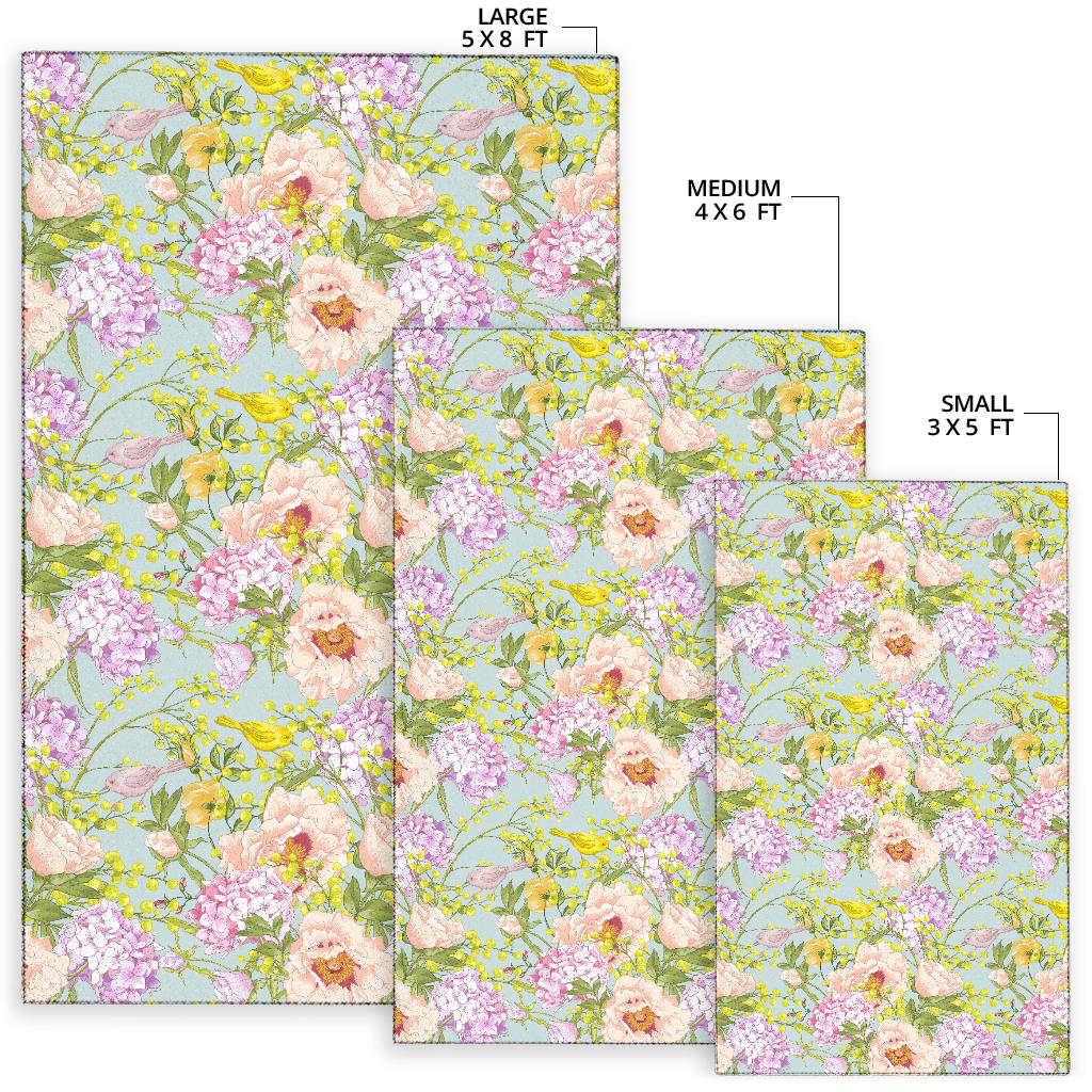 Hydrangea Pattern Print Design HD02 Area Rugs