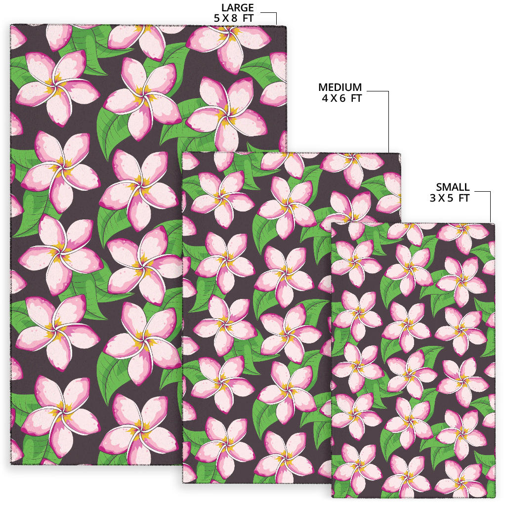 Pink Plumeria Pattern Print Design PM019 Area Rugs