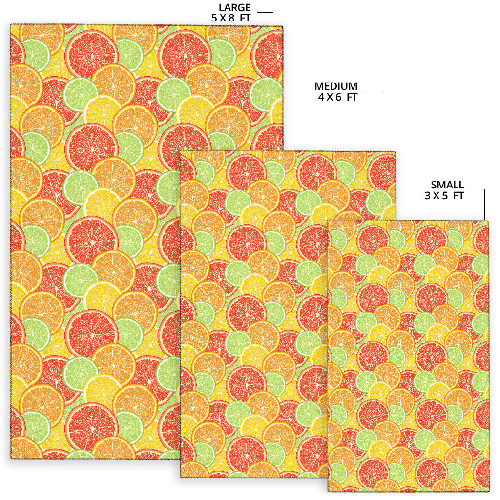 Grapefruit Pattern Print Design GF01 Area Rugs