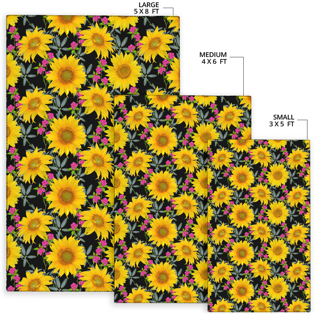 Sunflower Pattern Print Design SF014 Area Rugs