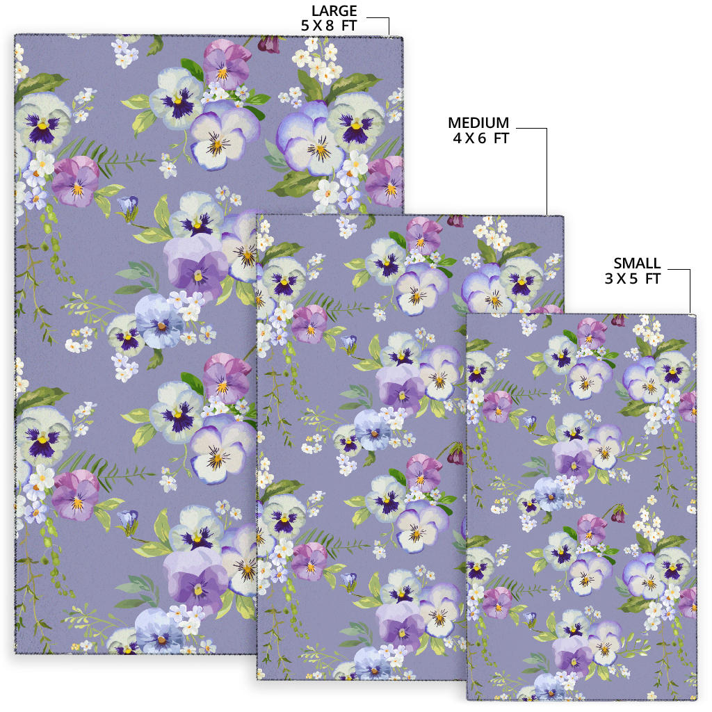 Pansy Pattern Print Design PS05 Area Rugs