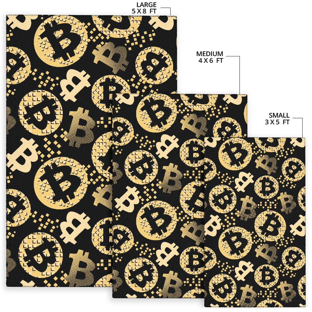 Bitcoin Pattern Print Design DO06 Area Rugs