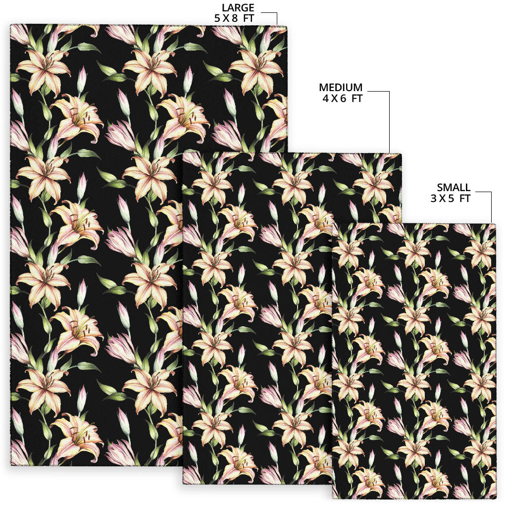 Lily Pattern Print Design LY05 Area Rugs