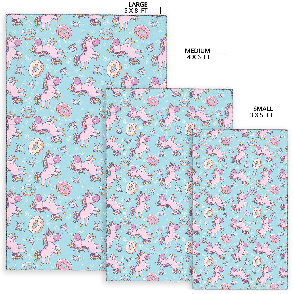 Donut Unicorn Pattern Print Design DN016 Area Rugs