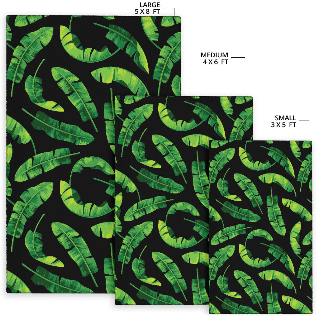 Banana Leaf Pattern Print Design BL02 Area Rugs
