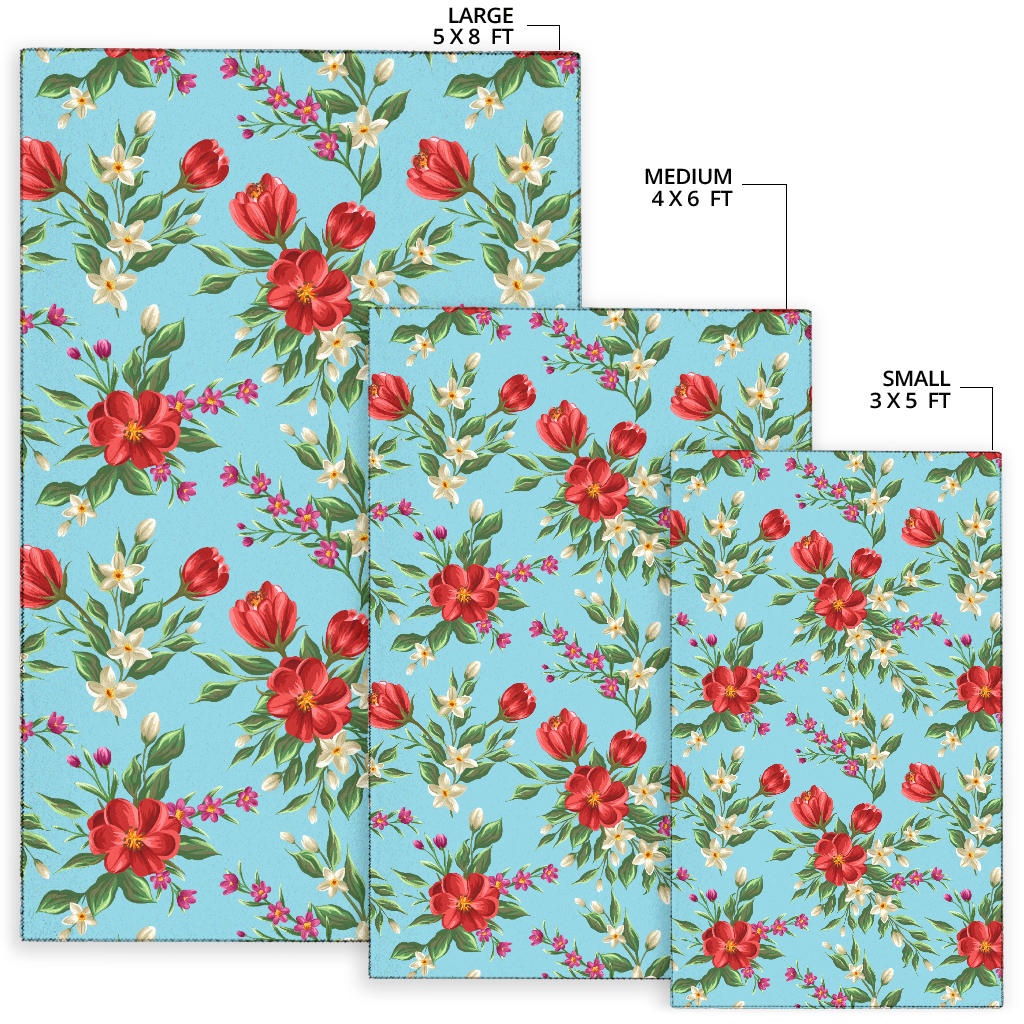 Summer Floral Pattern Print Design SF011 Area Rugs