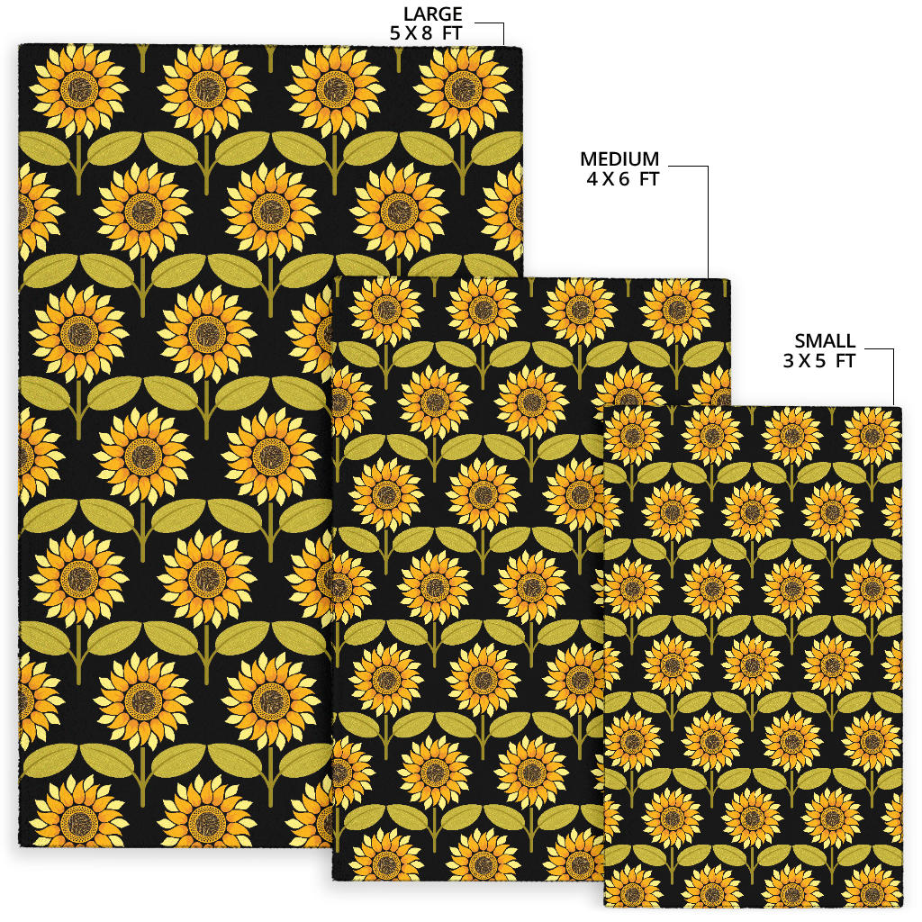 Sunflower Pattern Print Design SF015 Area Rugs