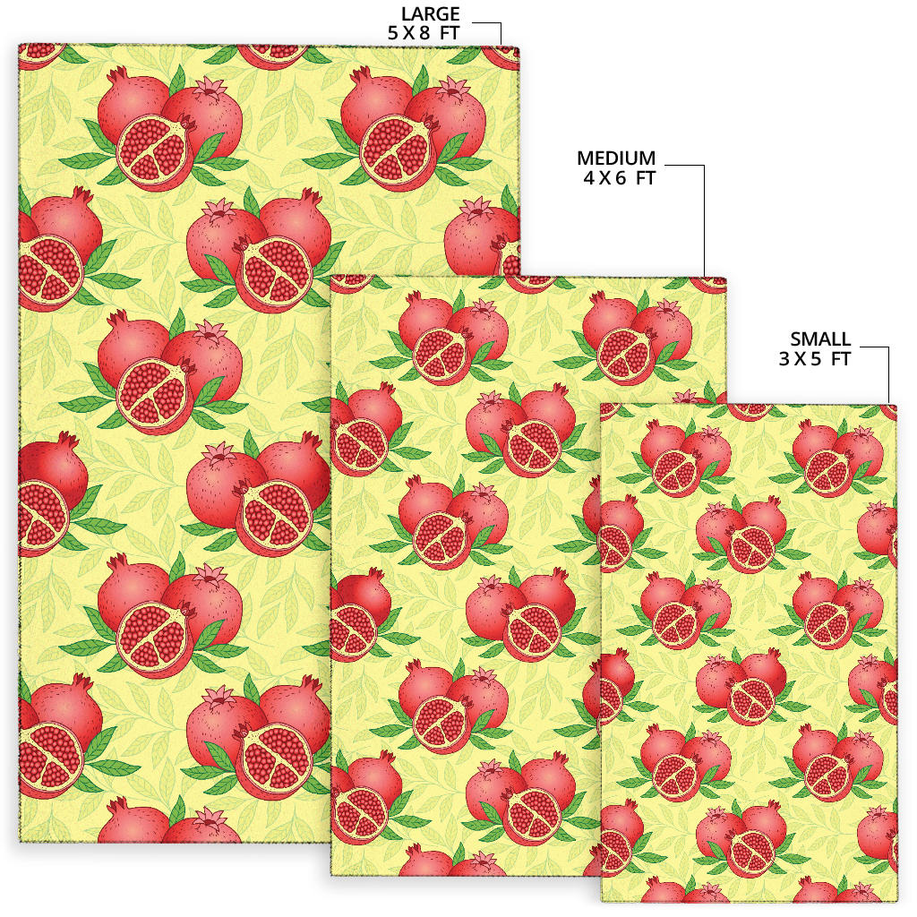 Pomegranate Pattern Print Design PG07 Area Rugs