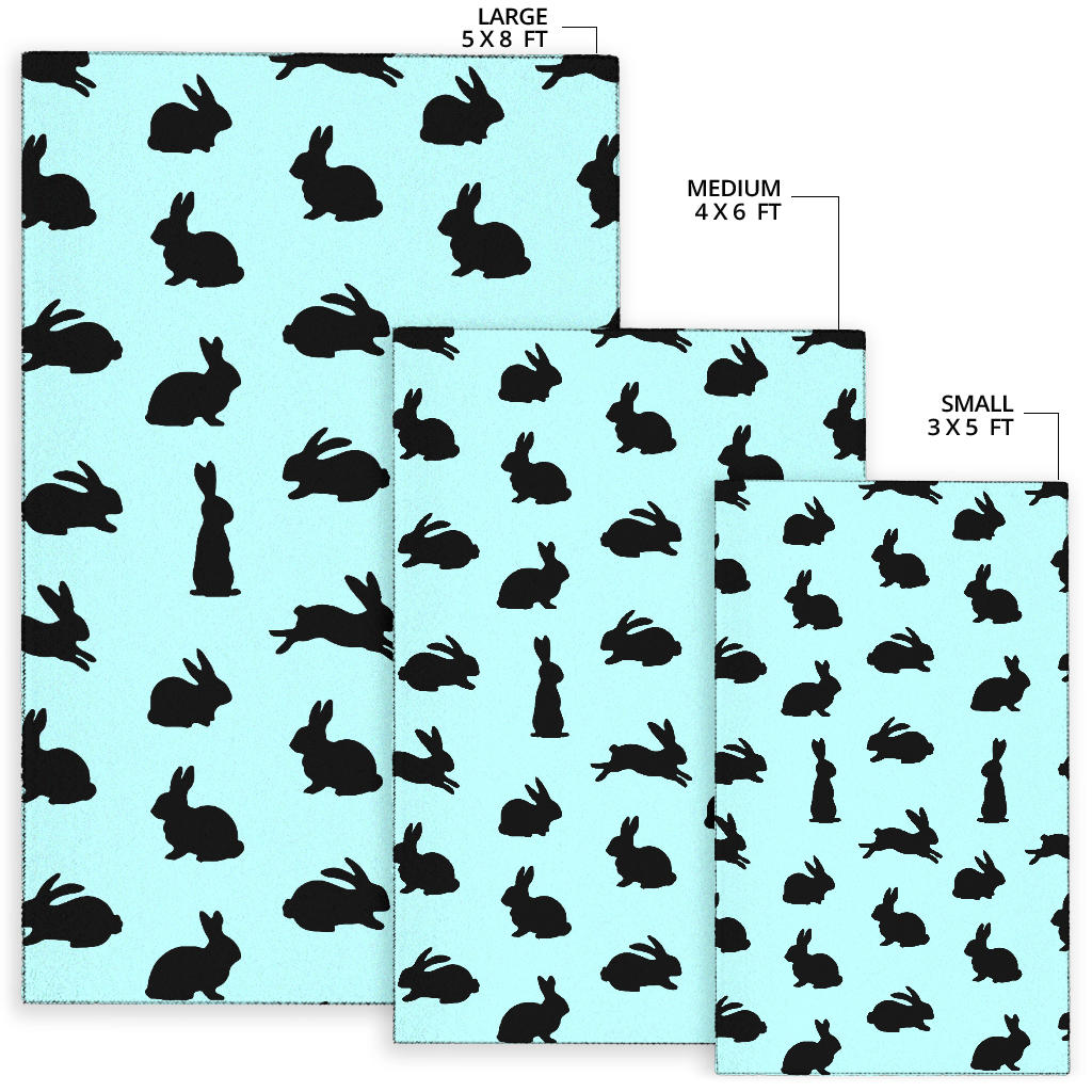 Rabbit Pattern Print Design RB010 Area Rugs