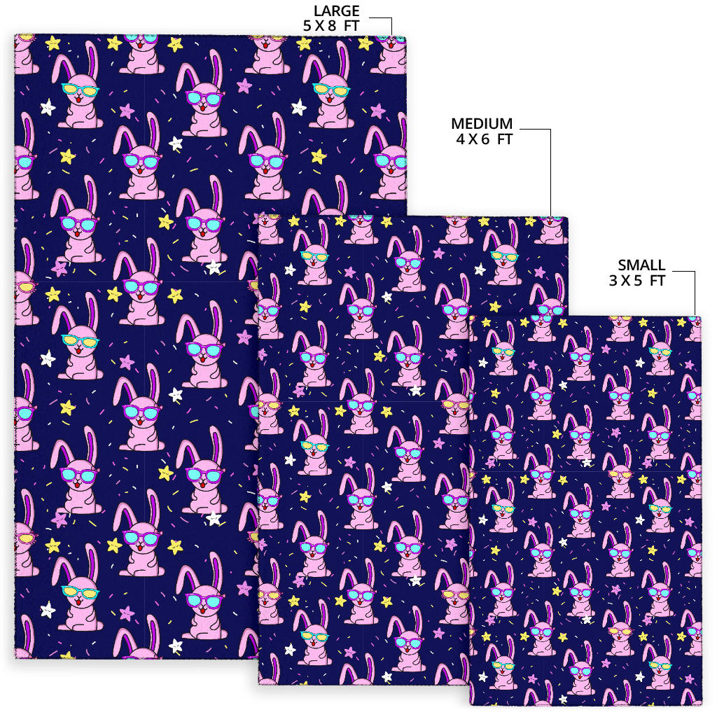 Rabbit Baby Pattern Print Design RB015 Area Rugs