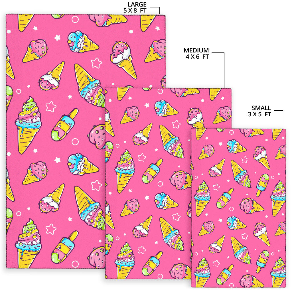 Ice Cream Pattern Print Design IC04 Area Rugs