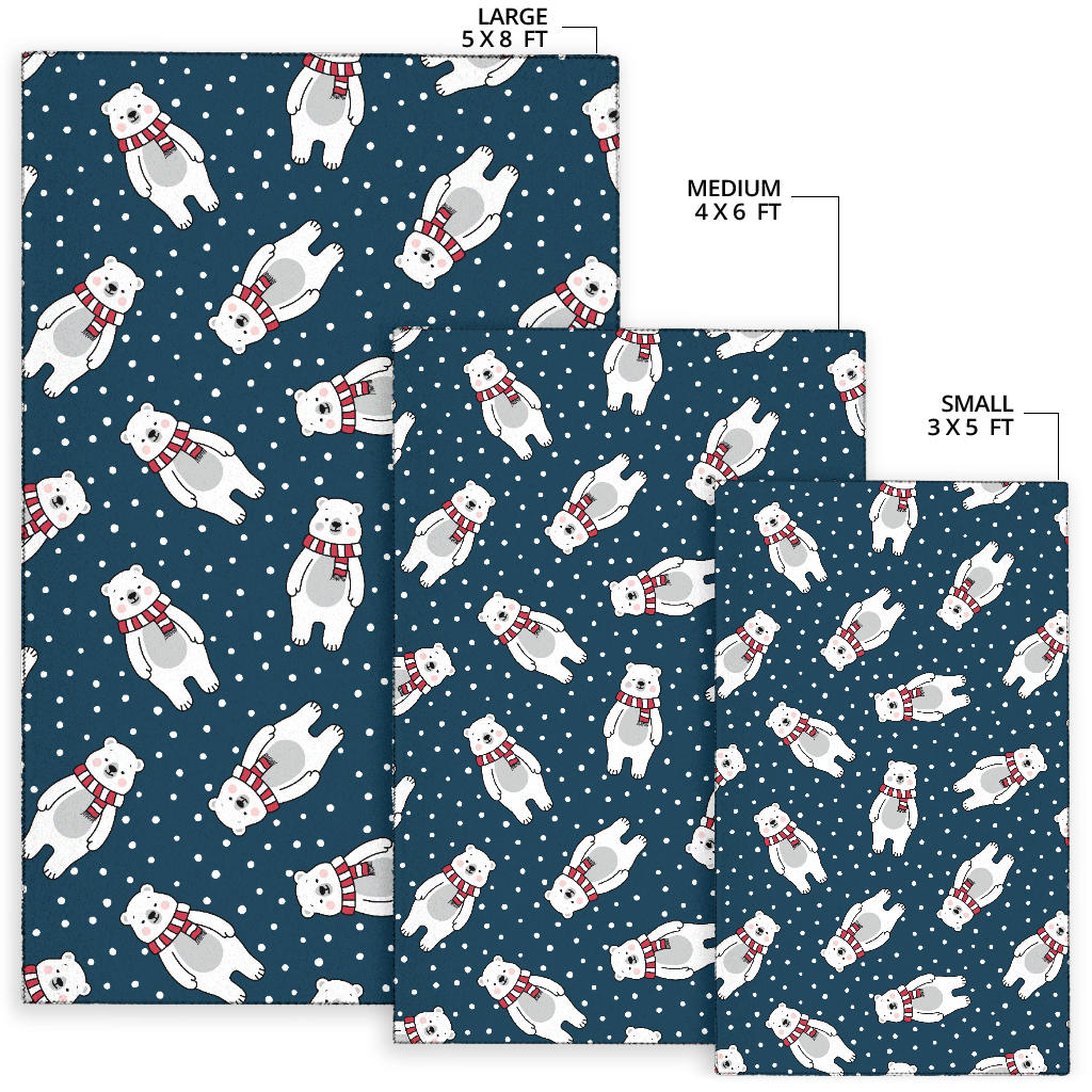 Polar Bear Pattern Print Design PB05 Area Rugs