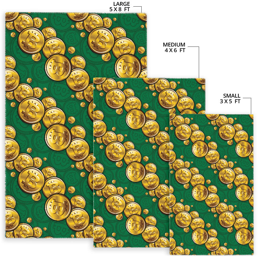 Bitcoin Pattern Print Design DO02 Area Rugs