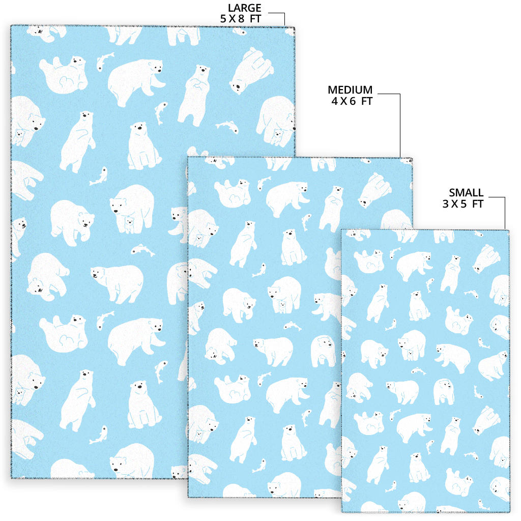 Polar Bear Pattern Print Design PB01 Area Rugs