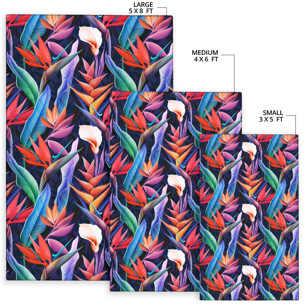 Tropical Flower Pattern Print Design TF023 Area Rugs