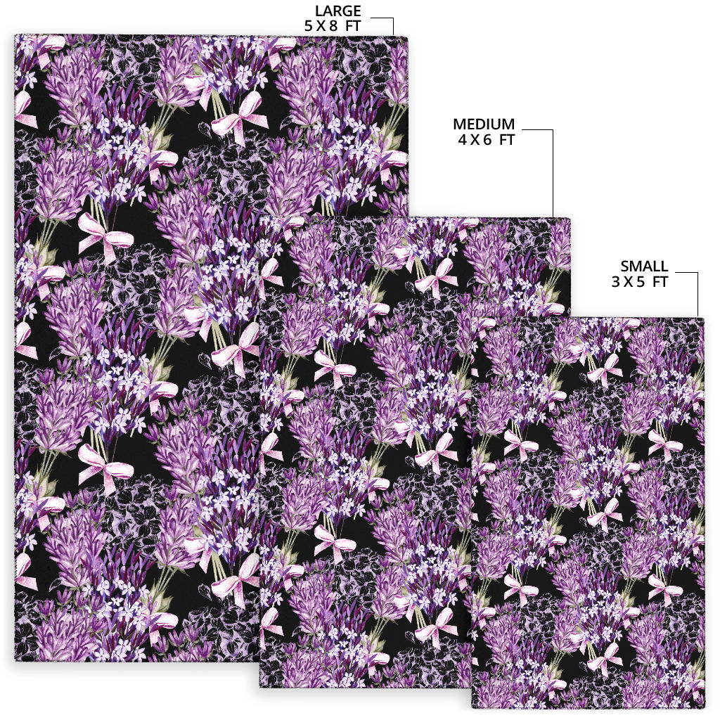 Lavender Pattern Print Design LV06 Area Rugs