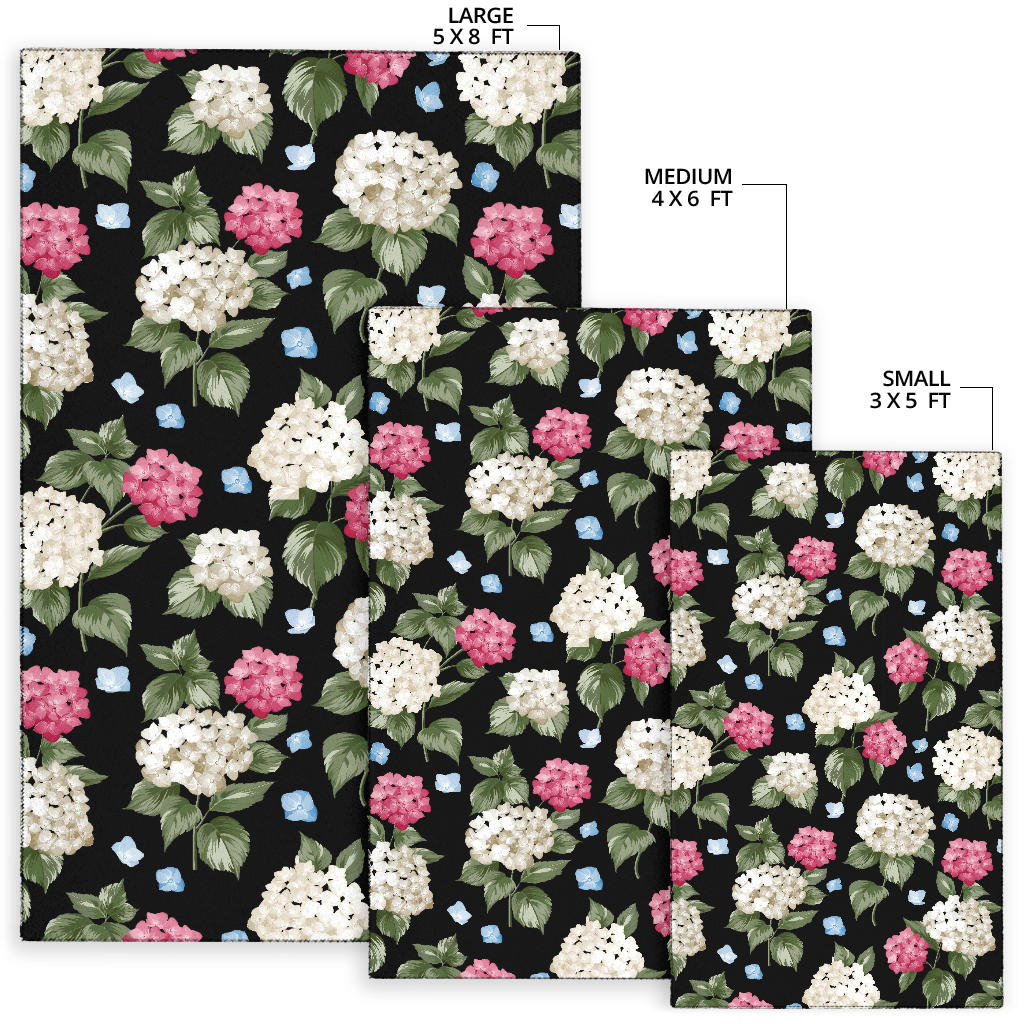 Hydrangea Pattern Print Design HD09 Area Rugs