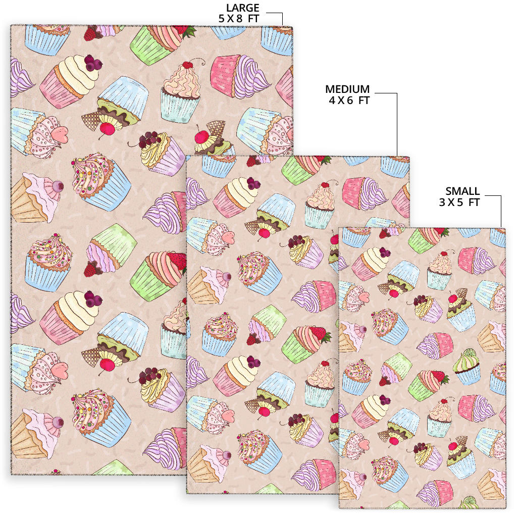 Cupcake Pattern Print Design CP06 Area Rugs