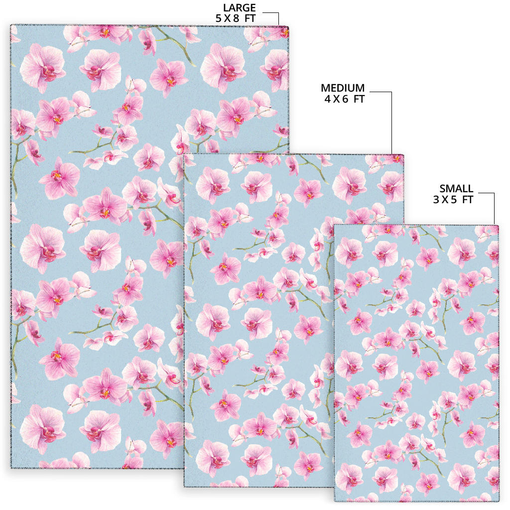 Orchid Pink Pattern Print Design OR01 Area Rugs