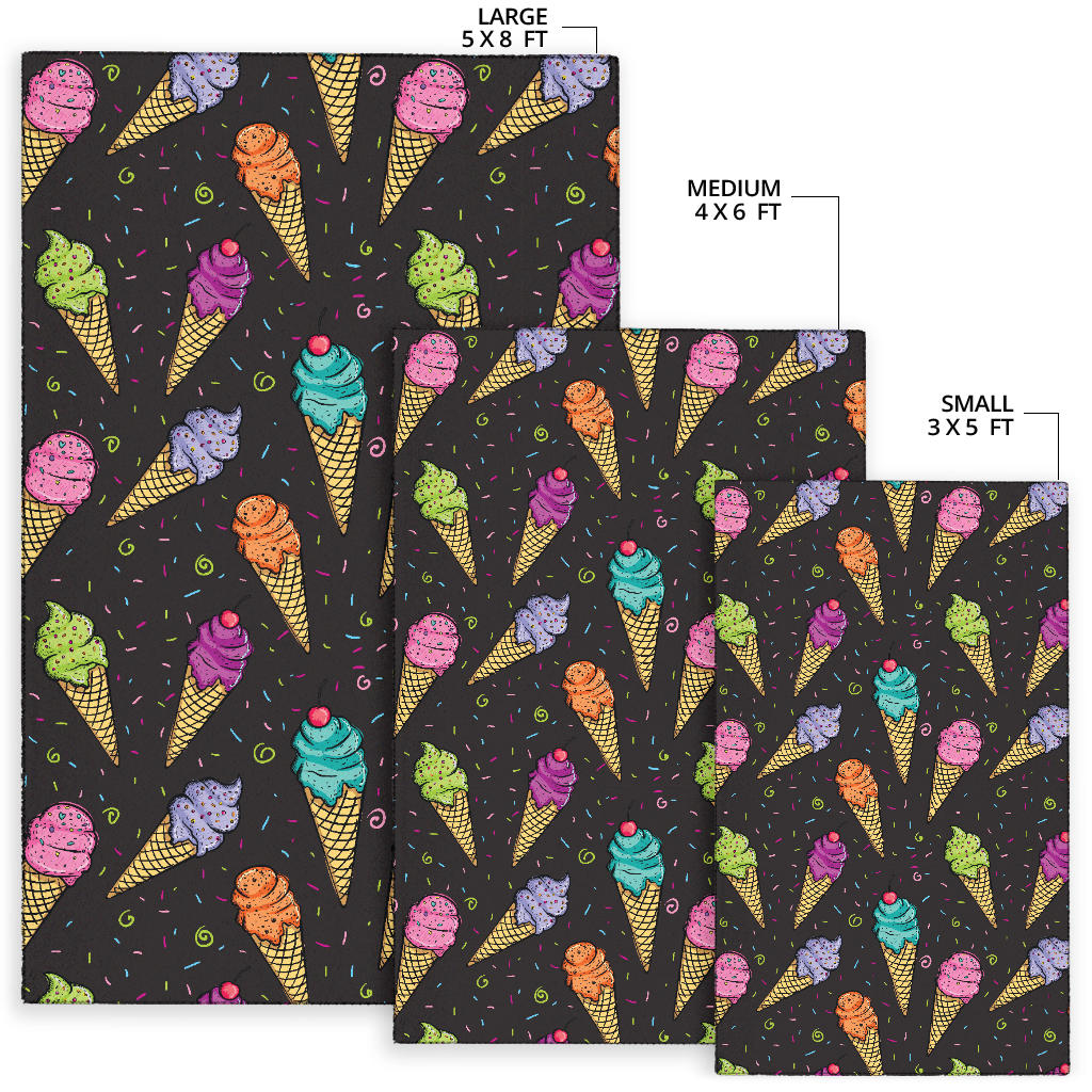 Ice Cream Pattern Print Design IC06 Area Rugs