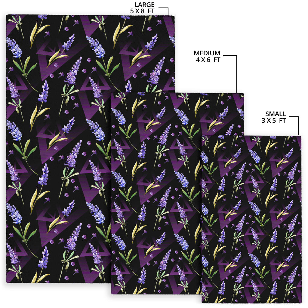 Lavender Pattern Print Design LV07 Area Rugs