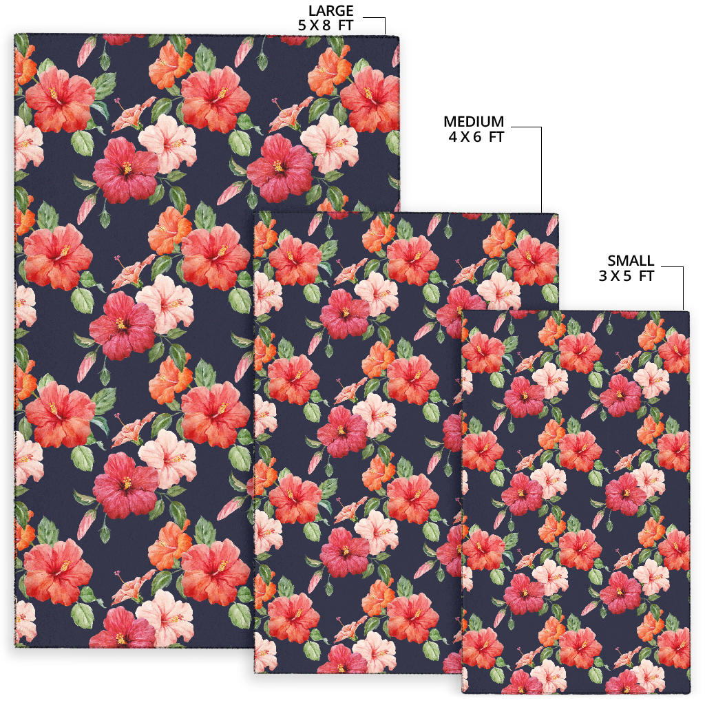 Tropical Flower Pattern Print Design TF020 Area Rugs
